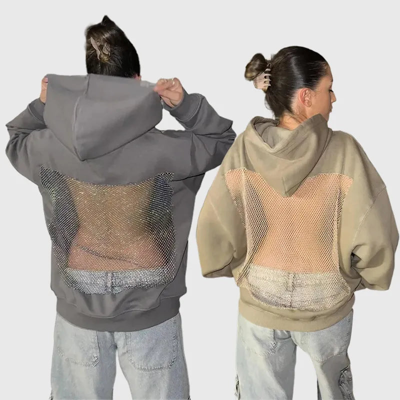 NESLEMY™ Backstage Crystal-Mesh Hoodie