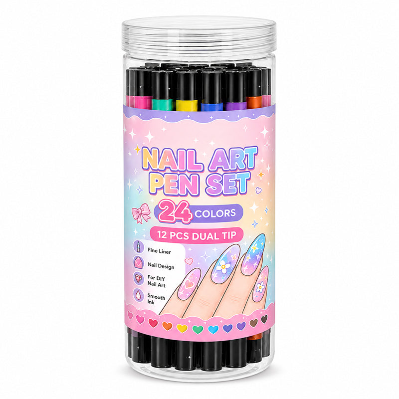 📢 LIMITED TIME 50% OFF! ⏰ 24 Colors Dual Ended Nail Art Pens Set – Dual-Tip Design, Smooth Ink Flow & Long Lasting Brilliance – Perfect for DIY Manicure ✨