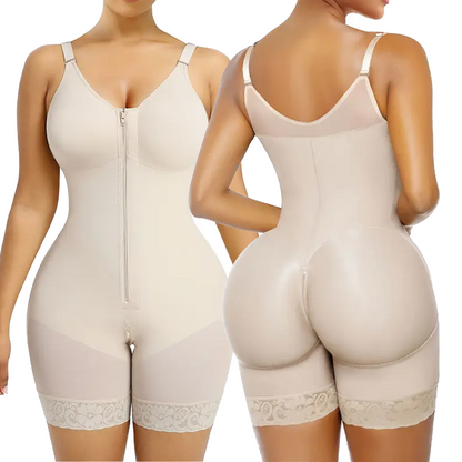 NESLEMY Fajas Colombianas shapewear for Women Body-Shaping Butt Lifter Shaper with Zipper Crotch detachable shoulder strap