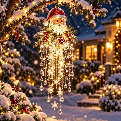 🔥 50% OFF Today 🎅 Christmas Hanging Snowflake & Crystal LED Light | Magical Porch Glow ✨