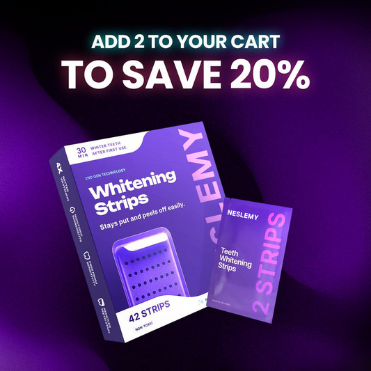 NESLEMY Purple Teeth Whitening Strips - 7/21 Whitening Sessions - Safe for Enamel - Non Sensitive Teeth Whitening - Peroxide-Free