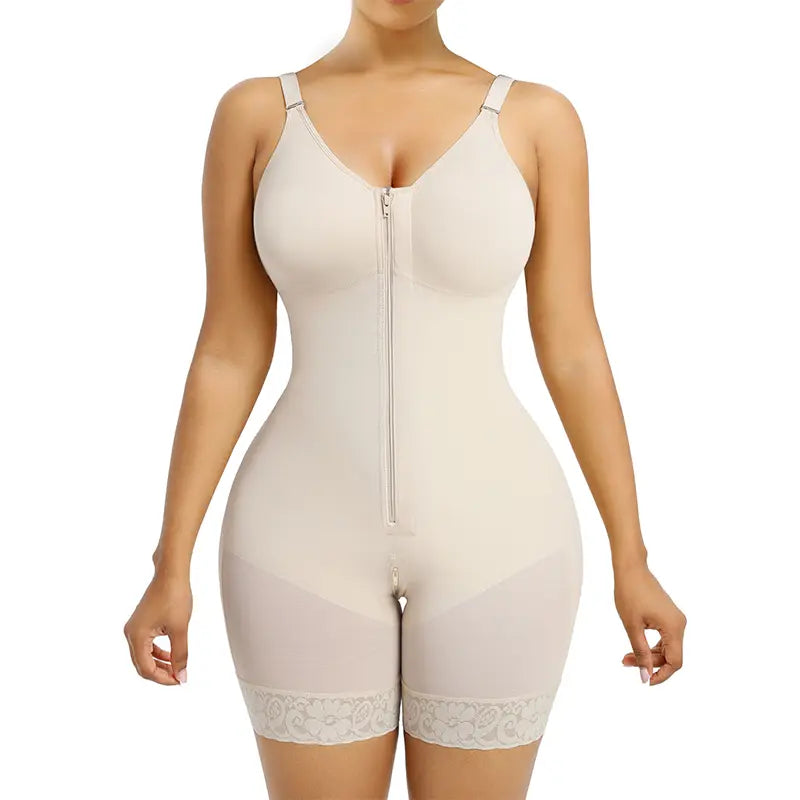NESLEMY Fajas Colombianas shapewear for Women Body-Shaping Butt Lifter Shaper with Zipper Crotch detachable shoulder strap