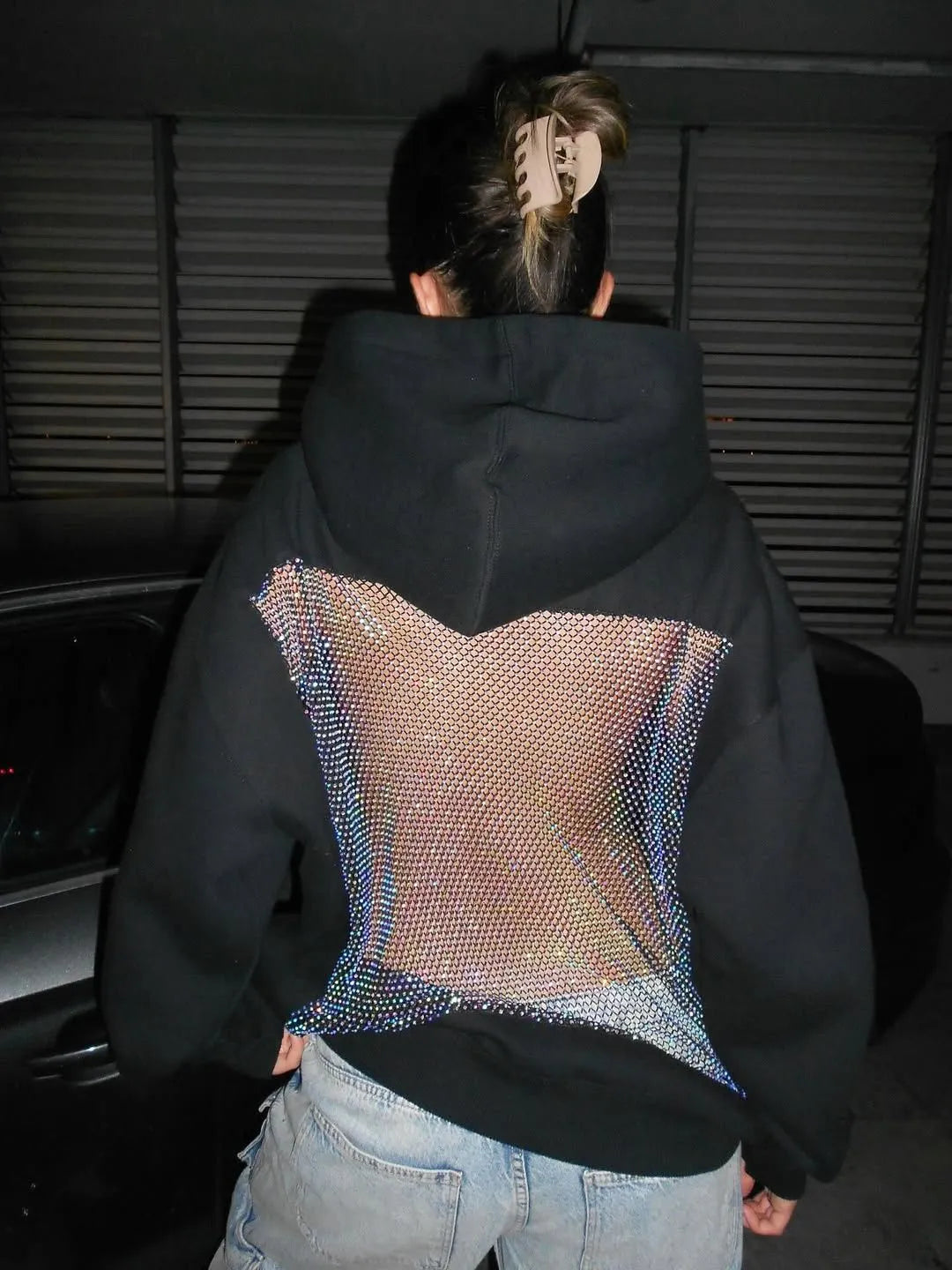 NESLEMY™ Backstage Crystal-Mesh Hoodie