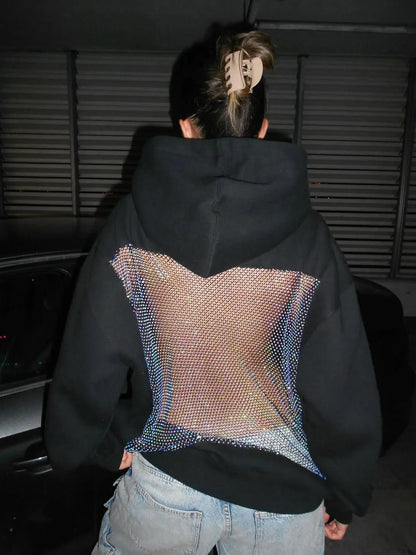 NESLEMY™ Backstage Crystal-Mesh Hoodie