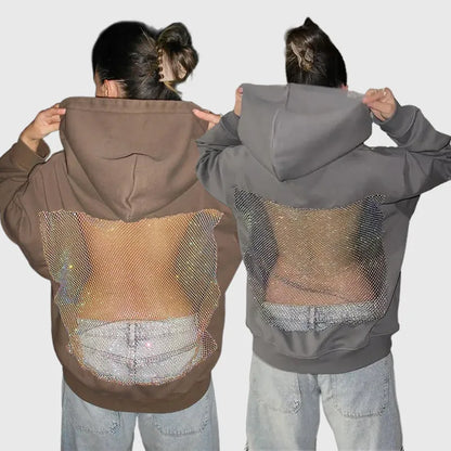 NESLEMY™ Backstage Crystal-Mesh Hoodie