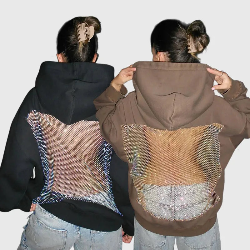NESLEMY™ Backstage Crystal-Mesh Hoodie