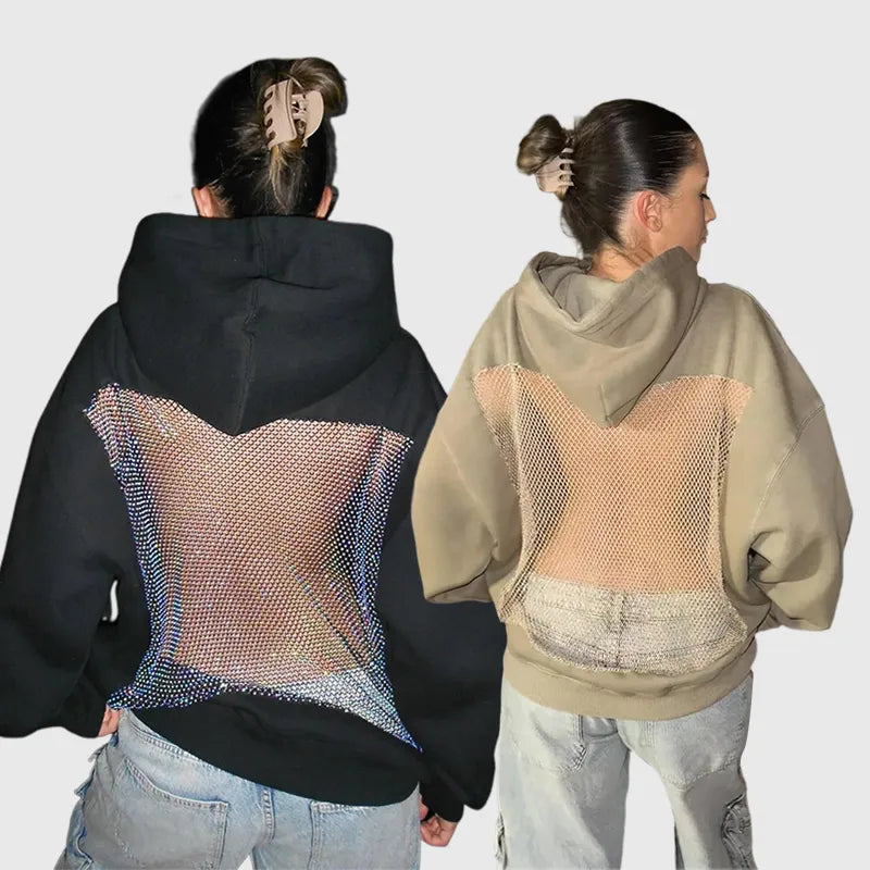 NESLEMY™ Backstage Crystal-Mesh Hoodie