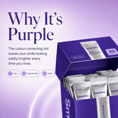 Purple Mouthwash -Sachets 20 Pack -Peroxide-Free - AlcoholFree - Vegan Mint