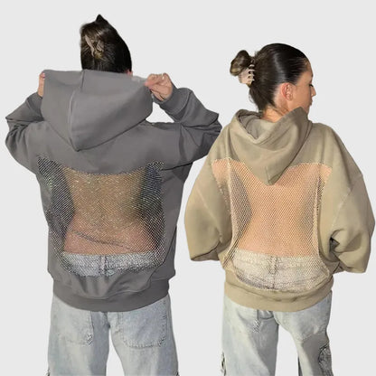 NESLEMY™ Backstage Crystal-Mesh Hoodie