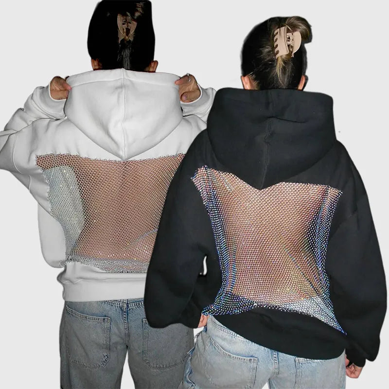NESLEMY™ Backstage Crystal-Mesh Hoodie