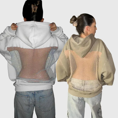 NESLEMY™ Backstage Crystal-Mesh Hoodie