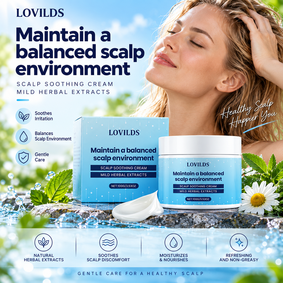 LOVILDS Scalp Soothing Cream – Daily Care for Dry, Flaky & Uncomfortable Scalp